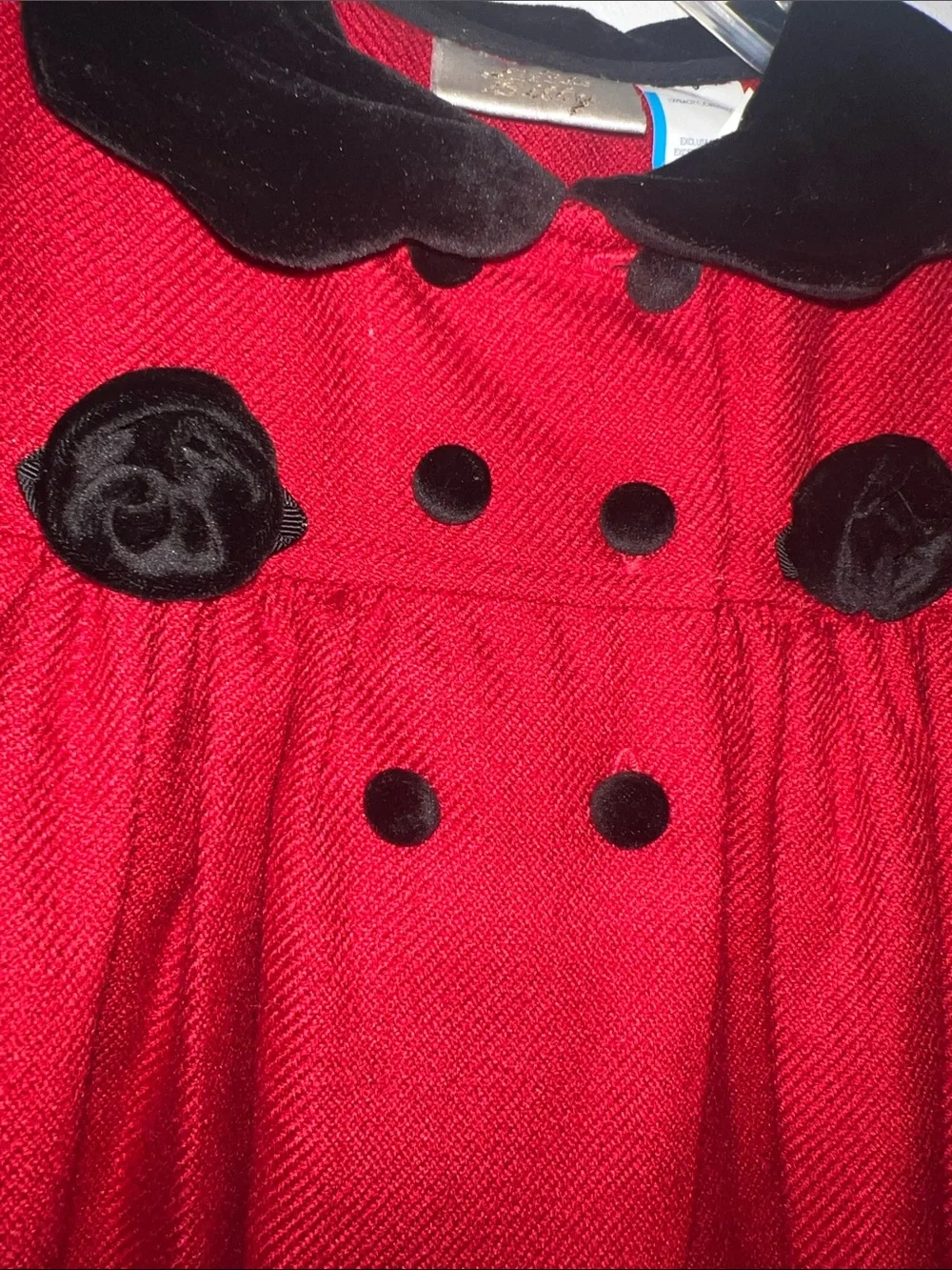 Vintage -style Holiday Red Dress Coat By Little Billy